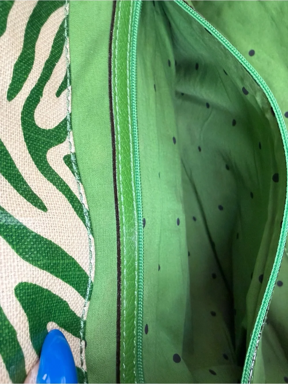 kate spade Green and Cream Zebra-Print Top-Handle Satchel